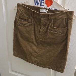 LOFT Women's Tan Corduroy Mini Skirt